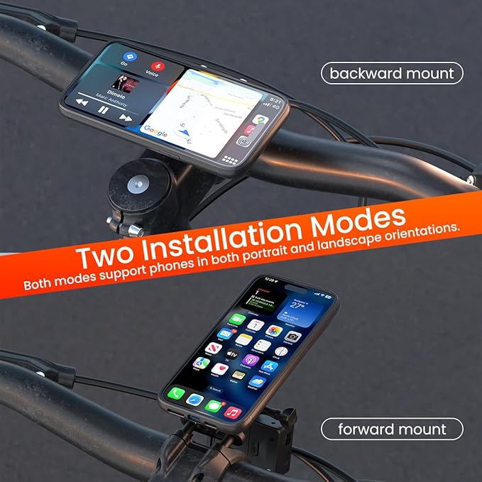 sincetop Bike Phone Holder, Aluminum Out-Front Bicycle Stem/Handlebar Phone Mount - 1S Quick Lock and Release Bicycle Phone Holder Universal for MTB Road Mountain Bikes, Action Cameras, Bike Lights