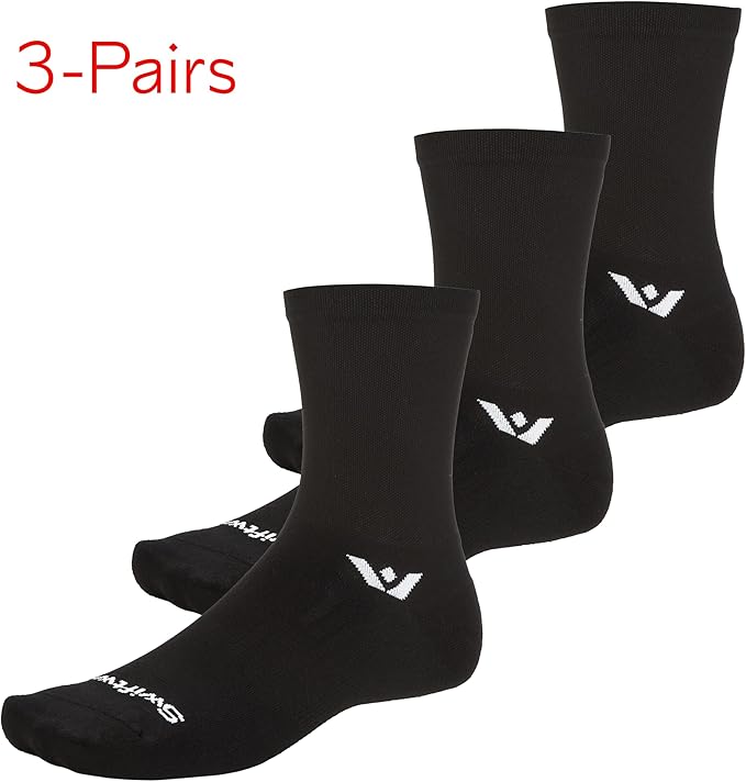 Swiftwick - ASPIRE Mid-Crew Cycling Socks, Maximum Breathability, Moisture Wicking