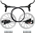 BUCKLOS Mountain Bike Disc Brake kit, MTB Mechanical Line Pulling Disc Brakes Caliper with Aluminum Alloy Levers /160mm Rotor,/is/PM Universal Adapter for Ebike/Folding Bike/Scooter/Fat Bike