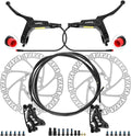 Hydraulic Disc Brake Set for E-bike, 4-Pistons 2-PIN Power-Off Pre-Bled with Mineral Oil Brakes Kit with 2Pcs 160mm 2.2mm Thick Rotors for eBike, Mountain Bike, Road Bike