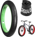 20x4.0 Fat Tire and Tube, Folding 100-406/20 x 4 Fat Tire Puncture Resistant with Ebike Tires 20x4 Inner Tube, 20 Inch Fat Tires for Snow, Beach, Mountain