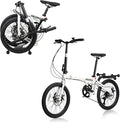 WEEROCK 20 Inch 3-Fold Bike, 7 Speeds Foldable Bicycle, Lightweight Easy to Carry Steel Frame Folding Bicycles for Men Women Adult