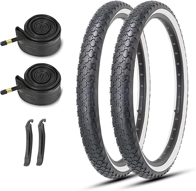 MOHEGIA 24/26 Inch Cruiser Bike Tires Set: 24x2.125/26x2.125 Inch Classic Folding Bicycle Tires,and Pair Inner Tubes with Tire Levers for Beach Cruiser City Bikes