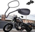 DREAMIZER Black Motorcycle Mirrors for Handlebars 10MM Handlebar Side Mirrors with Clamp Mount Compatible with M109 Valkyrie Road Star V Star XVS XSR VRZ 1800 - Oval