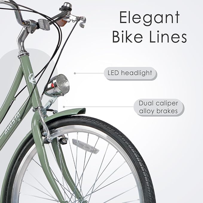 AVASTA Vela Hybrid Bike for Adult Women Female Lightweight Step Through 26 Inch High Tensile Steel Frame City Commuter Comfort Lady Bicycle, 6-Speed, Multiple Colors