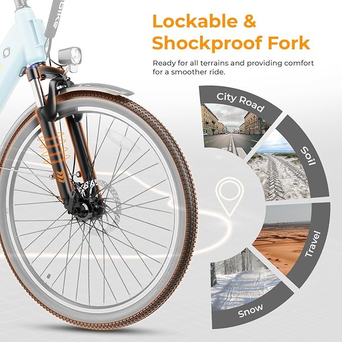 Heybike Cityscape 2.0 Electric Bike for Adults with 1200W Motor Peak, 468Wh Removable Battery, up to 50Miles 24MPH 26" Electric Commuter Bike with 7-Speed, UL Certified