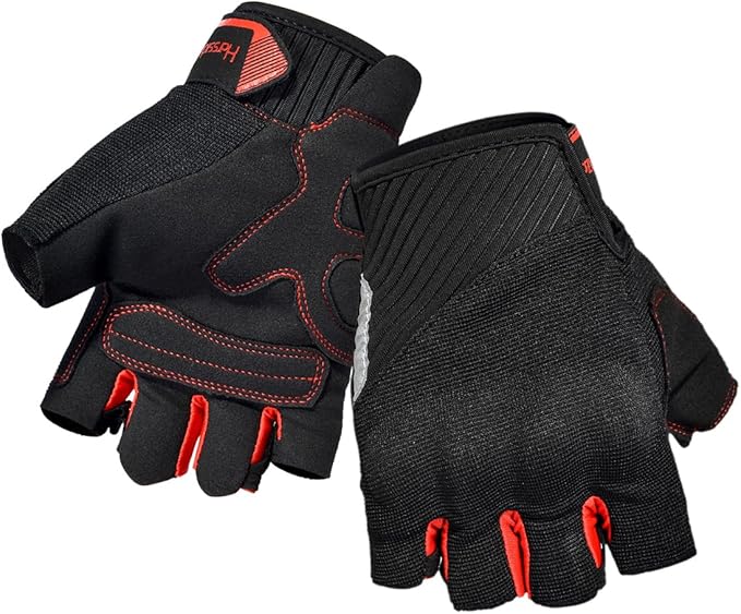 Harssidanzar Mens Fingerless Motorcycle Breathable Mesh Motocross Hard Knuckles Dirt Bike Bicycle Racing On-Road Off-Road Mountain Cycling Riding Gloves SM059US