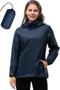 33,000ft Women's Rain Jacket Waterproof Lightweight Packable Raincoat with Hood for Golf Hiking Travel Windbreaker