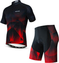 JPOJPO Cycling Jersey Men Set Bike Shirt Kit Short Sleeve Clothing Tops+5D Padded Shorts Summer Breathable Quick-Dry S-3XL
