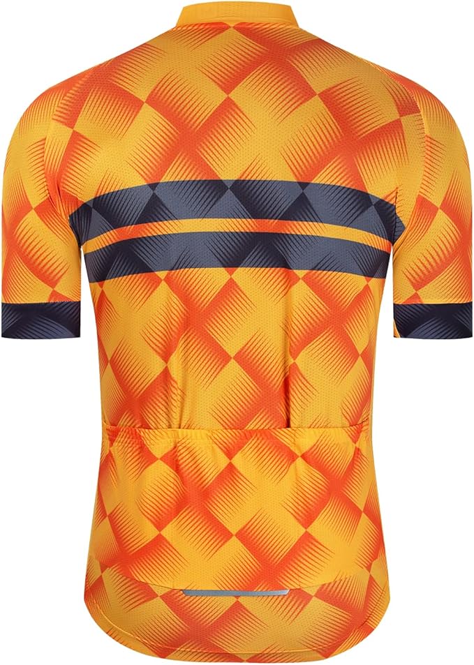 Men Cycling Jersey Skull Bike Short Sleeve Tops Quick-Dry Reflective 3-Pockets S-3XL