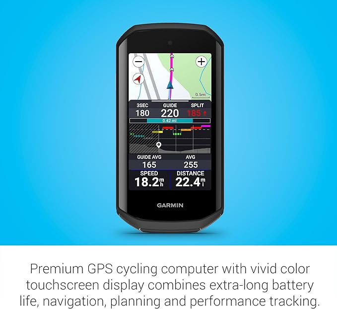 Garmin Edge® 1050, Premium Cycling Computer, Vivid Color Touchscreen Display, Built-in Speaker, Advanced Training and Group Ride Features, Road Hazard Alerts