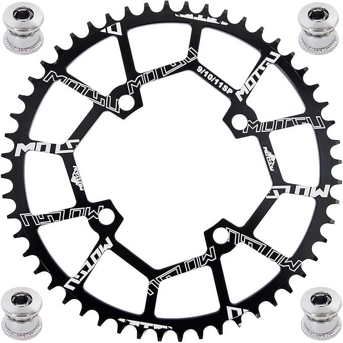 YBEKI Pro-Grade 104BCD Chainring (30-52T) CNC 7075-T6 Aluminum Narrow-Wide MTB/Road Round Oval Bike Chainwheel | Shimano/SRAM 8-11 Speed Compatible | 573MPa Strength(Black/Red/Blue)