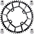 YBEKI Pro-Grade 104BCD Chainring (30-52T) CNC 7075-T6 Aluminum Narrow-Wide MTB/Road Round Oval Bike Chainwheel | Shimano/SRAM 8-11 Speed Compatible | 573MPa Strength(Black/Red/Blue)