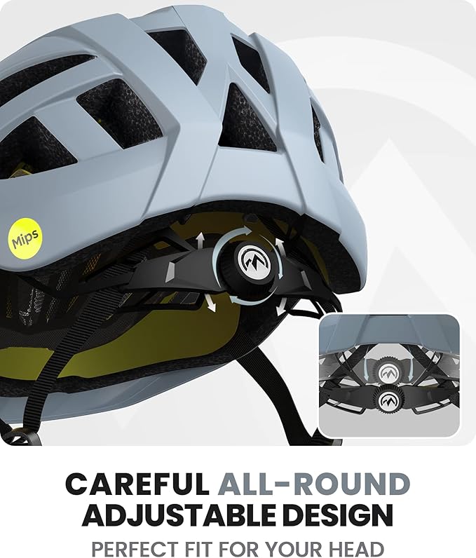 OutdoorMaster Gem Recreational MIPS Cycling Helmet - Two Removable Liners & Ventilation in Multi-Environment - Bike Helmet in Mountain, Motorway for Youth & Adult