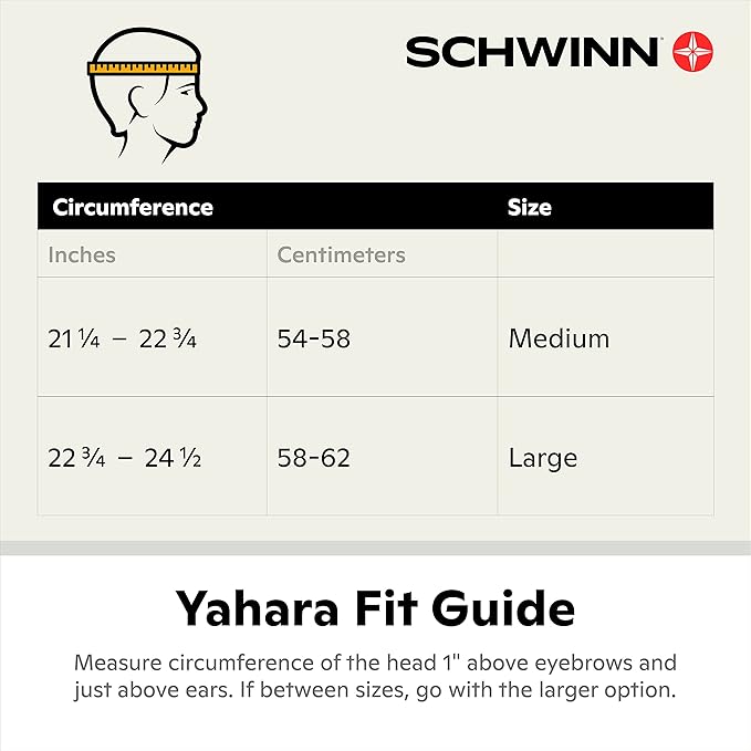 Schwinn Yahara ERT Bike Helmet for Adult Youth Men Women Ages 8 and Up, Can Fit Head Circumference 54-62 cm, with 14 Vents, Removable Visor, and Adjustable Locking Strap