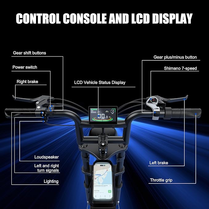 Retro Electric Bike for Adults,48V 20AH-1500/3000W Peak Motor Electric Bicycle-Max Speed 31-35MPH-Max 80 MI Range-20" x 4.0" Fat Tire Ebike,7-Speed, Dual Shock Absorber - UL 2849