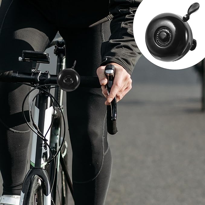 2pcs Vintage Bike Bell for Road Bikes Multi-Function Anti-Loss Ringing Bells Black Metal for Handlebars Practical Cycling Accessory for Adults