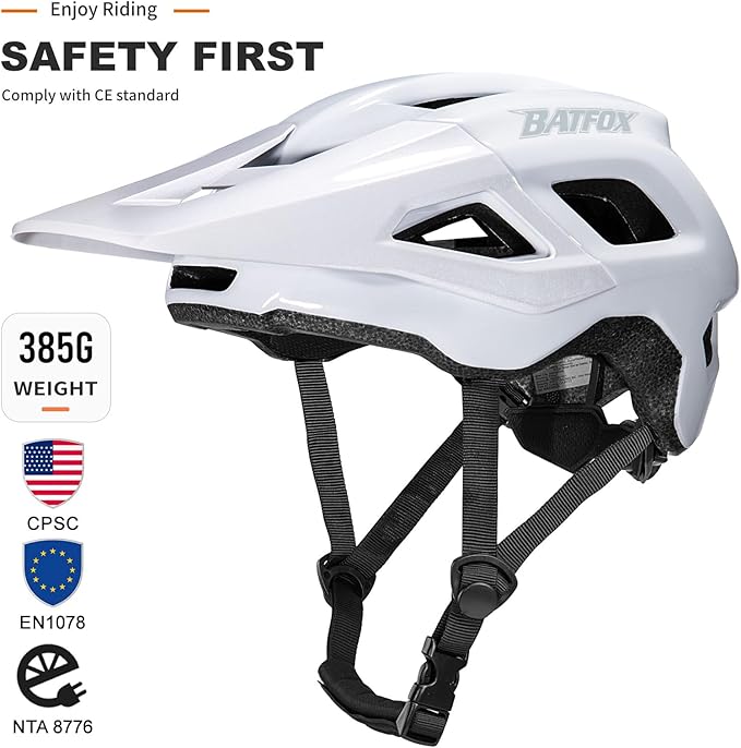 BATFOX NTA 8776 E-Bike & Mountain Bike Helmet for Adults Youth, E-MTB Cycling Helmet for Men Women (52-60CM)
