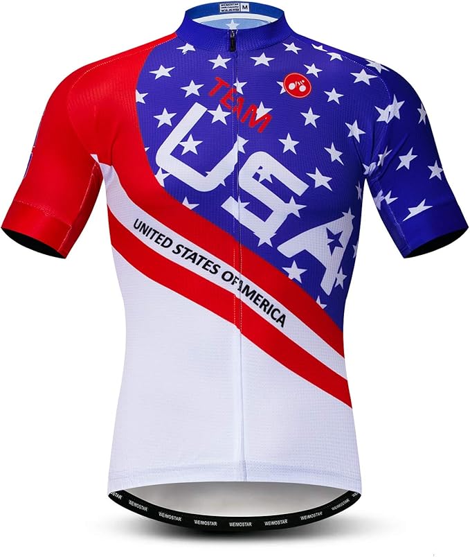 Men's Cycling Jerseys Tops Biking Shirts Short Sleeve Full Zipper Bike Clothing