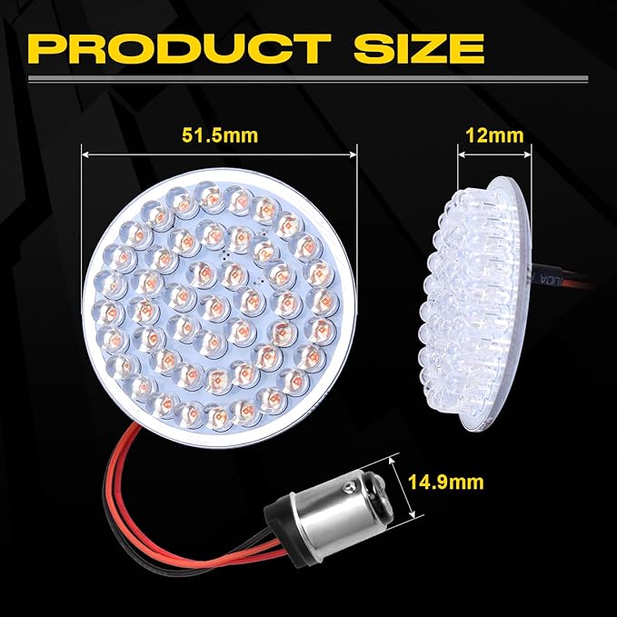 LX-LIGHT Pair 2'' Bullet Style 1157 Rear LED Turn Signal Light Kit Compatible with Dyna Softail Touring Street Glide Road King Sportster 1986-2025 Motorcycles