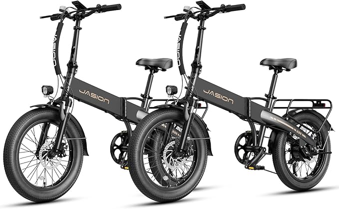 Jasion Electric Bike for Adults, 1000W Peak Motor Foldable Ebike, Aluminum 20'' Fat Tire Electric Bicycle Built-in 48V Removable Battery, EBS Commuter E Bikes up to 23 MPH & 45 Miles Max Range