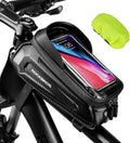 ROCKBROS Bike Phone Mount Frame Bag, Oversized EVA Waterproof Bike Phone Holder Bicycle Top Tube Front Frame Bag Bikes Accessories Gifts Pouch for Phones Under 7.5” (Black-1.7L)