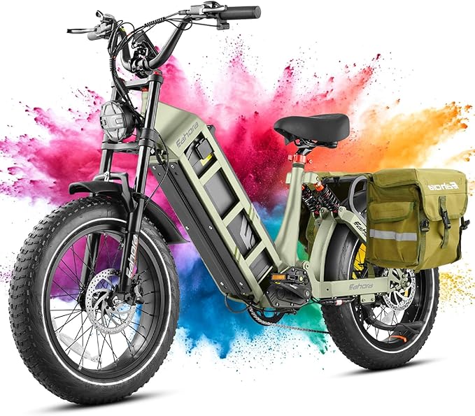 2026 eAhora Juliet Pro 2 EBike - Dual Motor 5400W/1200W 30-43MPH 60V 70Ah 200Mile Long Range Electric Bike for Adults, 20'' Fat Tire Fast Electric Mountain Bike Full Suspension Electric Bicycle