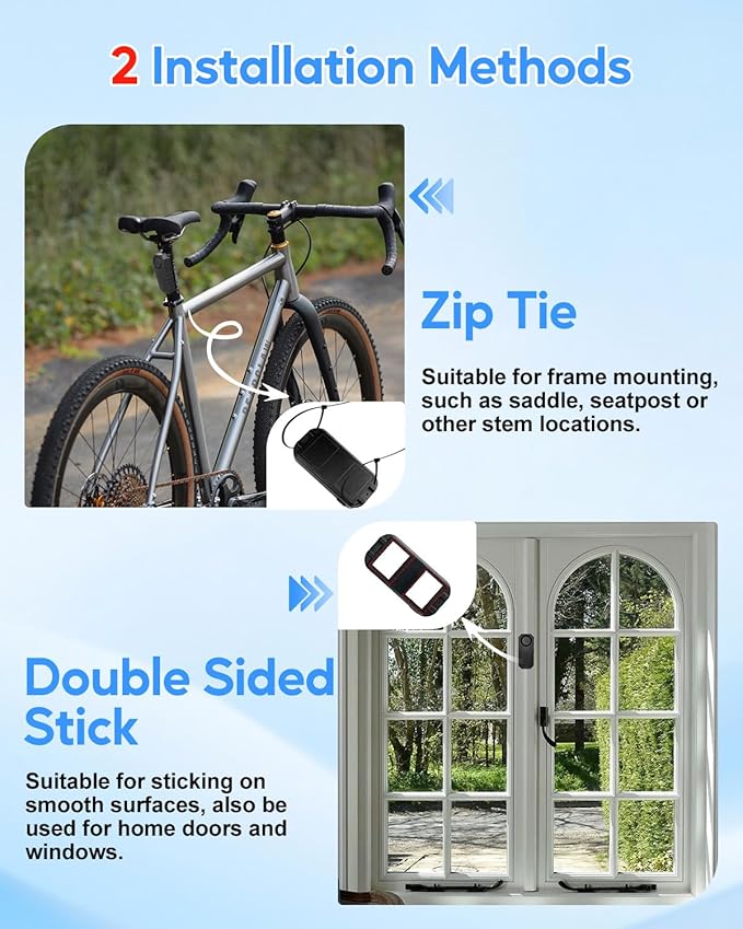 Cruxer Bike Alarm Remote Motion Sensor System, Motorcycle Alarm with Remote, 110dB Loud Anti Theft Bicycle Alarm, Wireless Waterproof Vibration Security for Vehicle&Car&Trailer