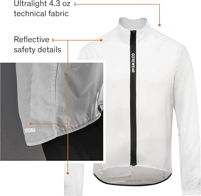 GOREWEAR Spinshift Men’s Cycling Windbreaker Jacket | Lightweight, Packable, Water-Repellent Bike Jacket for Men