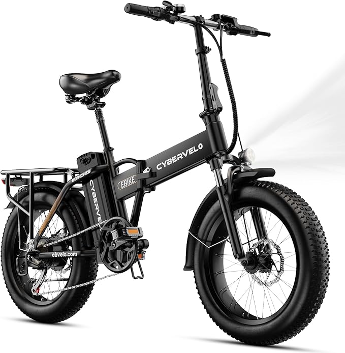 1000W Folding Electric Bike,48V 20AH Removable Battery EBike,30+MPH,80 Miles Max Range Electric Bike for Adults, 20" Fat TireFoldable ebike, Adult Electric Bicycles