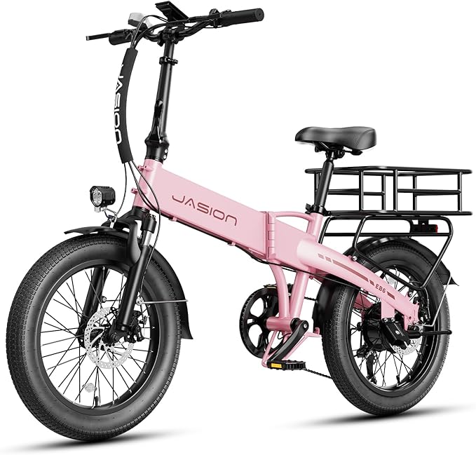 Jasion Electric Bike for Adults, 1000W Peak Motor Foldable Ebike, Aluminum 20'' Fat Tire Electric Bicycle Built-in 48V Removable Battery, EBS Commuter E Bikes up to 23 MPH & 45 Miles Max Range