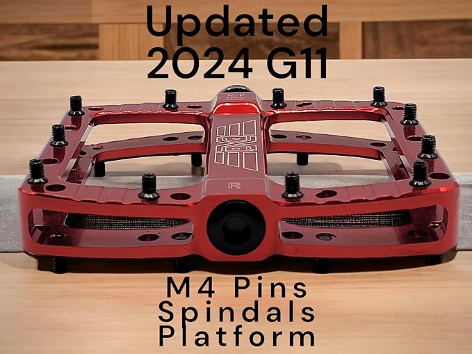 PDX G11 Mountain Bike Pedal MTB Pedal Large Concave Platform Machined Aluminum Polished Bicycle Non-Slip Pedals 9/16 Chromoly Spindle Smooth Ball Bearings