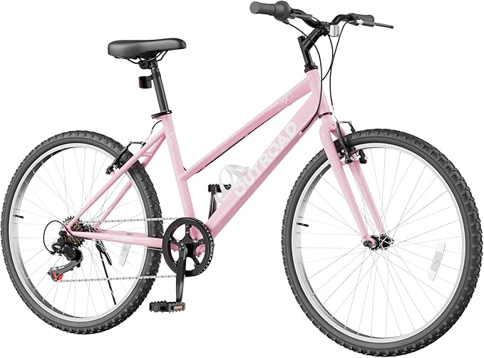26 inch 7-Speed Commuter Bicycle,Hybrid Bicycle,Men's Cruiser Bike/Mountain Bike V Brake,Metal Frame, Adult Bike (Black, White, Blue, Green, Purple, Pink)