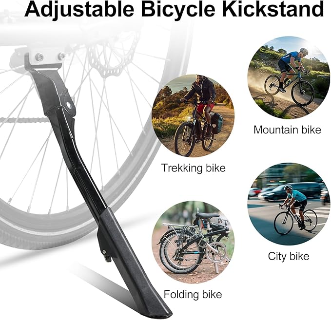 Bike Kickstand for Scott Sub, Adjustable Kickstand Foot Side Stand Support, Aluminum Rear Side Bicycle Stand for Bike with Non-Slip Rubber Foot,A