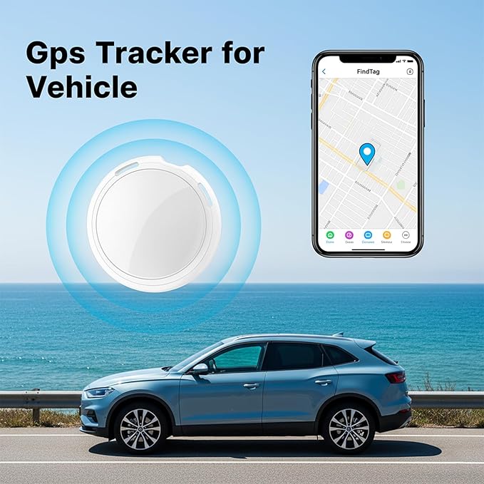 Mini GPS Tracker for Car Work with Apple Find My (iOS Only) Real Time Global Coverage Locator Tracking Devices for Vehicles Hidden Magnetic Case for Kids Dogs Cats Truck No Subscription No Monthly Fee