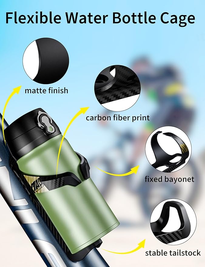 ENLEE for Bottles Diameter: 66-72mm Bike Water Bottle Cage, Ultra-Ligh Carbon Purple Bicycle Water Bottle Cage, Water Bottle Cage for Mountain/Road Bike with Screws Tool