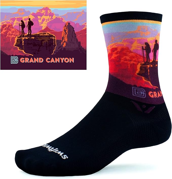 Swiftwick VISION IMPRESSION Crew, National Parks/States Edition, Running, Hiking and Cycling Socks
