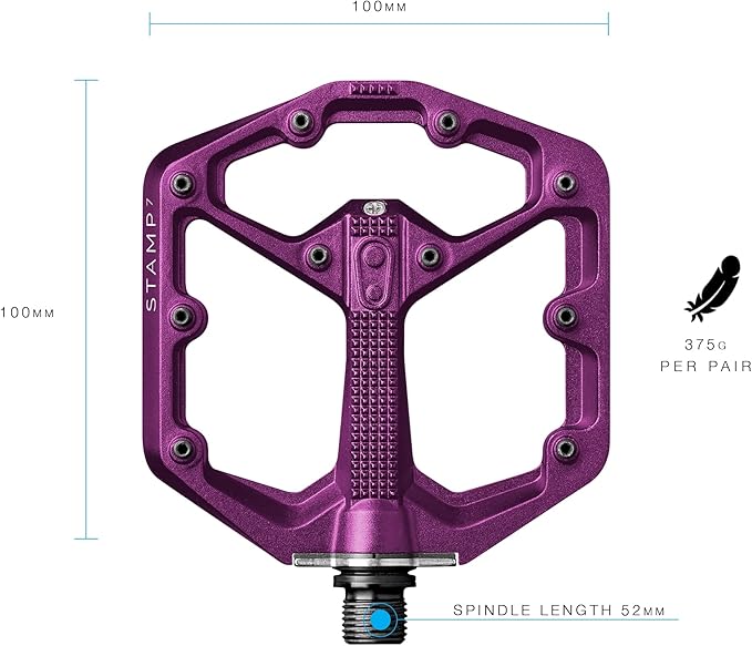 Crankbrothers Stamp Flat MTB Pedals - Size-Specific, Lightweight, Versatile, Durable Bike Pedals
