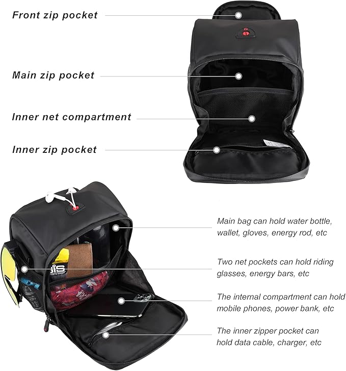 Rhinowalk Bike Handlebar Bag Bike Front Bag Road Bike Bag Bike Frame Bag Bike Basket Bag Bicycle Bag Professional Cycling Accessories-L