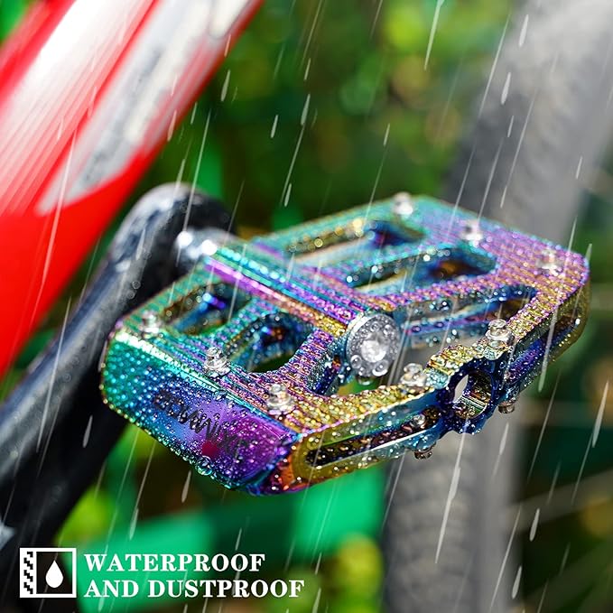 Bike Pedals 9/16 Mountain Bike Pedals Non-Slip Aluminum Alloy Large Platform Sealed Bearing Flat Road Bicycle Pedals