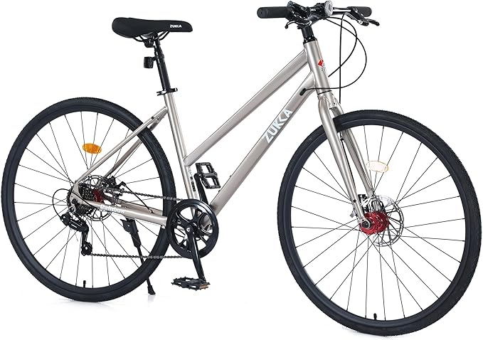 700C Wheel Road Commuter Bike, 700C Road Bike,7 Speeds Shifter, 7 speed Hybrid Road Bicycle with Light Aluminum Alloy Frame for Adult Men and Women，Heavy Duty Racing Bike Up to 330LBS，7 Colors