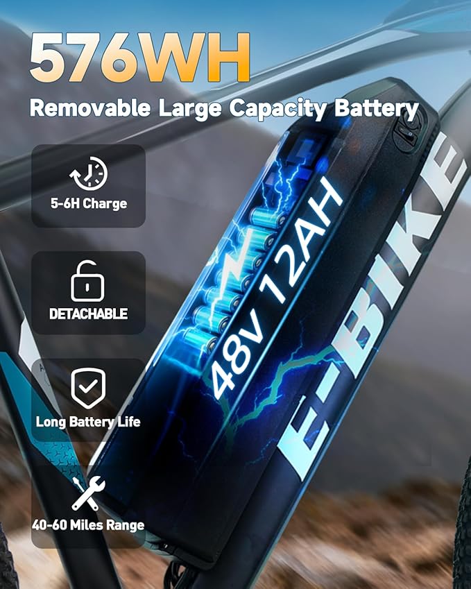 APYEAR Electric Bike for Adults, Ebike, Electric Bicycle with 576WH Removable Battery,14"/26" Folding Ebike, 20MPH,20+ Miles,500W/750W High Motor,Multi-Shock Absorption,Commuting Mini E Bikes