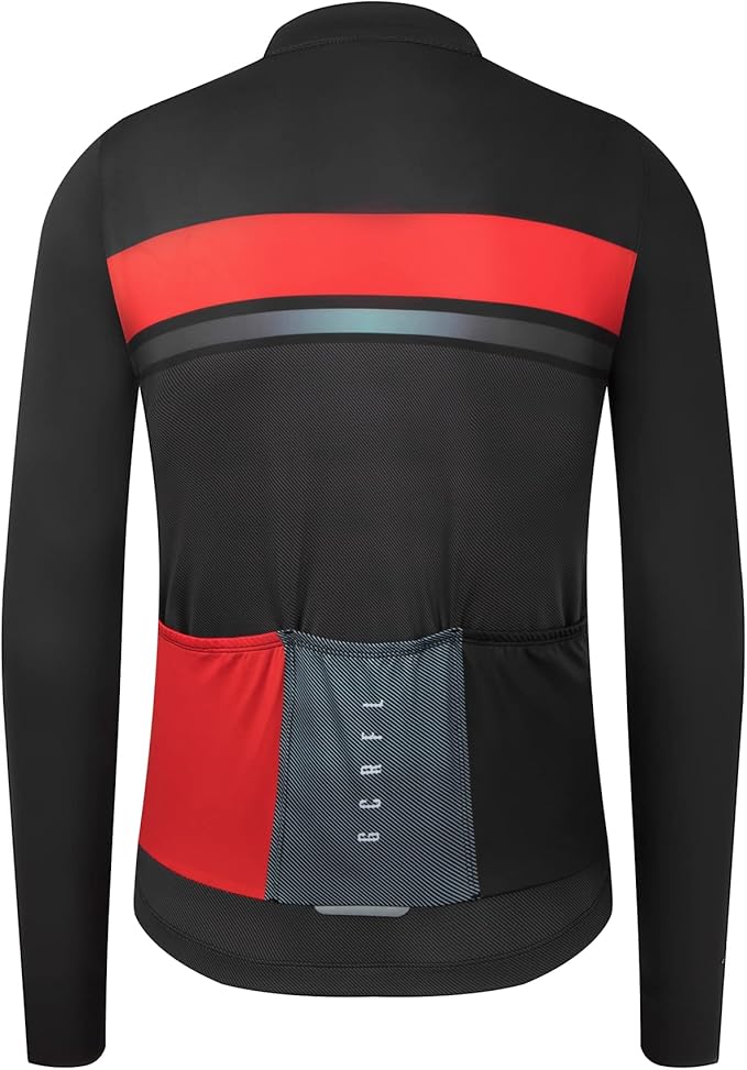 GCRFL Men's Cycling Jersey Long Sleeves Road Bike Jersey Shirt Cycling Tops, Zipper Pocket Lightweight PRO Race Fit UPF 50+