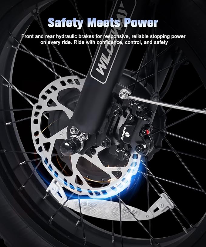 Wildeway 2000W Dual Motor Electric Bike SummitX 32Ah Battery E-Bike 90 Miles Long Range 28MPH Foldable 20x4.0 Fat Tire Ebike for Adult Hydraulic Brake Delivery Commuting Bicycle 2 Seat