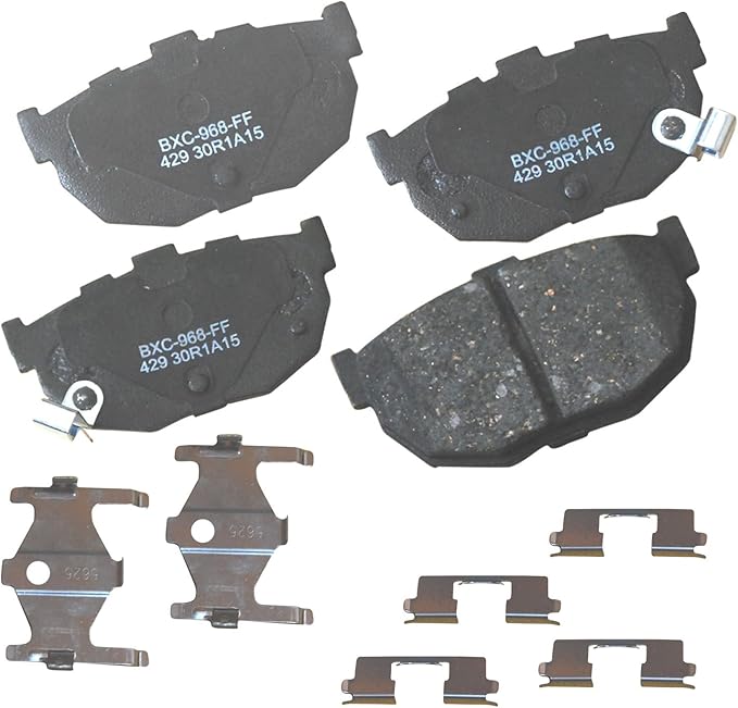 Bendix Premium SBC429 Ceramic Rear Brake Pads for Hyundai Elantra 2006-1994, Tiburon 2001-1997, Tiburon 2008-2003, Kia Spectra 2009-2004, Spectra5 2009-2005