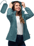 33,000ft Women's Rain Jacket Waterproof Lightweight Packable Raincoat with Hood for Golf Hiking Travel Windbreaker