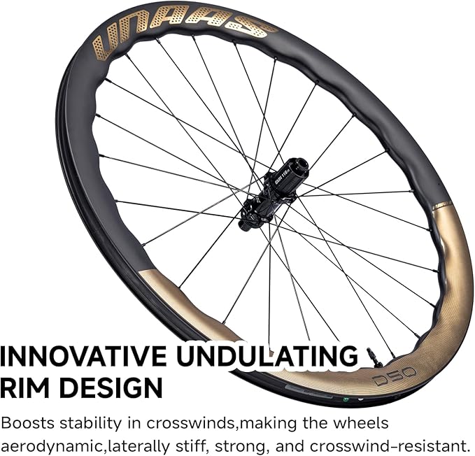 WINSPACE UNAAS HARD2 Carbon Fiber Wheelset 700C Disc Brake Wave Rim 45-55mm Ultralight 1578g Road Bike Wheels, Tubeless Ready Pillar 1423 Spoke.