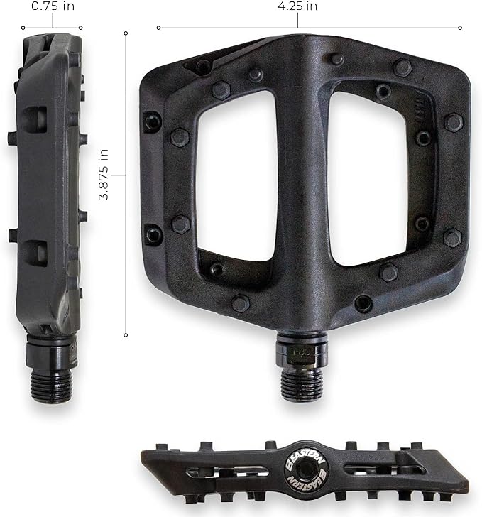 Eastern Nylon Linx Pedals 9/16 - Lightweight, High-Grip MTB & BMX Pedals with Removable Metal Pins, Chromoly Axle for BMX, MTB, Road & Kids Bikes - Multiple Colors