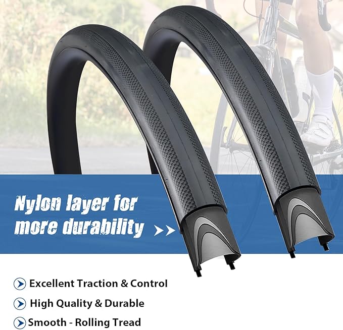 ZUKKA Bike Tire 1/2 Pack Road Bike Tire 700 x 28C / 700 x 32C Road Bike Tire 28/32-622mm Tire for Hybrid Bike Commuter Bike Road Bike Fix Gear Bike