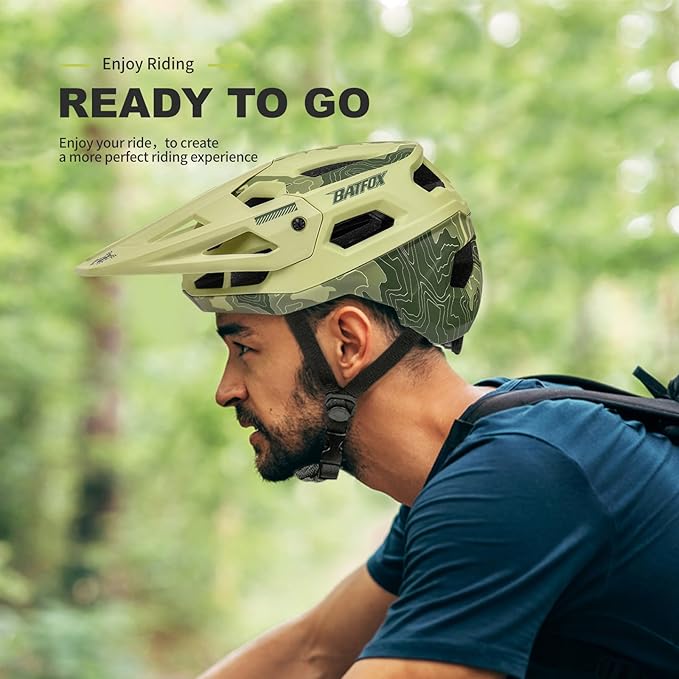 BATFOX Bike Helmet,Mountain Bike Helmet Helmets for Men Women Adults Youth